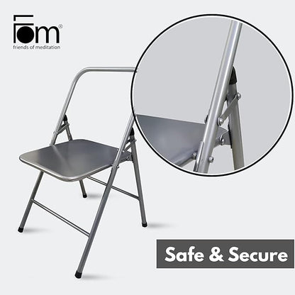 California Wellness Backless Yoga Chair with Yoga Book | Portable Folding Chair | Iyengar Yoga Chair | Flexibility & Strength Training Tool | Yoga Chairs for Adults | Supports Balance Handstand