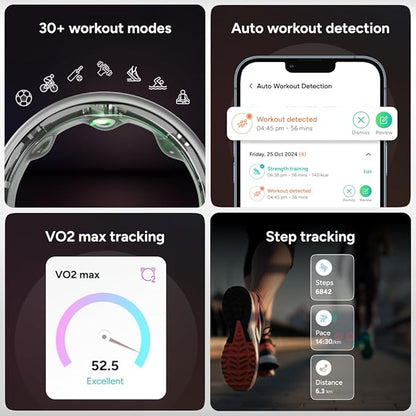 Gabit Smart Ring | AI Health Coach, Period Tracking | Sleep, Fitness, Nutrition, Stress | Track Calorie, Recovery, HRV, | Buy Sizing Kit First | Smart Ring for Women & Men | Titanium, Rose Gold 11