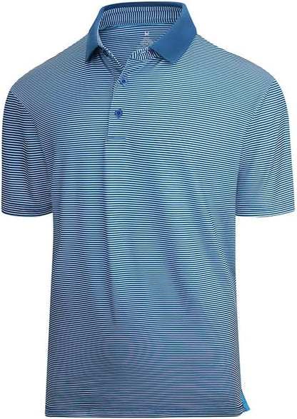 Esabel.C Jacquard Golf Shirts for Men Moisture Wicking Short Sleeve Performance Dry Fit Active Mens Polo Shirts