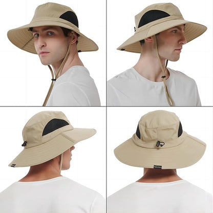 EINSKEY Wide Brim Sun Hat, UPF 50+ UV Protection Waterproof Packable Bucket Hat for Men & Women, Fishing Hiking Beach Garden