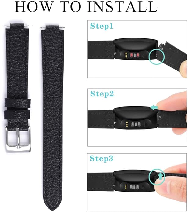 Leather Bands Compatible for Fitbit Inspire 3/2, Classic Wristbands Accessories Strap Replacement Band for Fitbit Inspire 3 Fitness Tracker Women Men