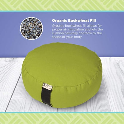 Bean Products Zafu Meditation Pillows for Sitting on Floor, Yoga Cushion, Cotton/Buckwheat Fill Yoga Pillow, Zafu Meditation Cushion, Zen Kneeling Prayer Pad- Made in USA - 14" Round - RED