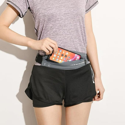 2 Pack Running Belt Slim Pack for Women Men, Phone Holder Runners Pouch Waist Belt for Workout Jogging, Money Belt Running Gift Gear Accessories, Black, One Size, Fashion (Black)