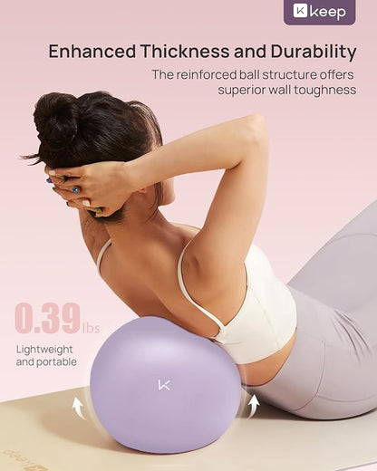 KEEP Pilates Small Exercise Ball Anti-Burst - Thickened Yoga Ball With Pump for Physical Therapy, Fitness, Workout, and Core Strength