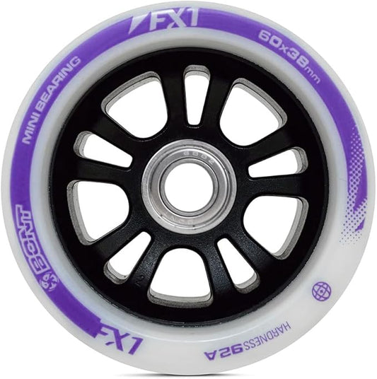 Bont FX1 Roller Skate Wheels with 688 Mini Bearings - Derby and Indoor Speed Quad Skating - Pack of 8 with bearings