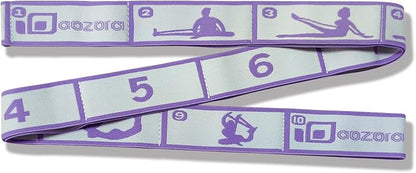 Aozora Stretch Bands for Exercise, Elastic Yoga Stretching Strap, Flex Strap 10 Loops for Physical Therapy, Pilates, Yoga, Dance & Gymnastics Exercise and Flexible Pilates Stretch Band