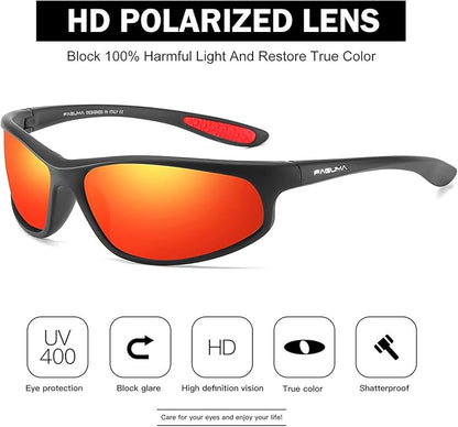 FAGUMA Polarized Sports Sunglasses For Men Cycling Driving Fishing UV400 Protection