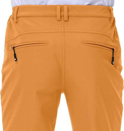 Gopune Men's Snow Ski Waterproof Softshell Pants Outdoor Windproof Warm Hiking Insulated Pants