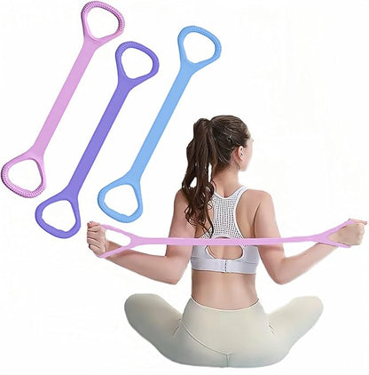 Figure 8 Fitness Resistance Band, Elastic Bands for Working Out,Arm,Back Training Elastic Ropes, Exercise Equipment for Yoga, Pilates,Physical Therapy,Stretching（3 Pack）