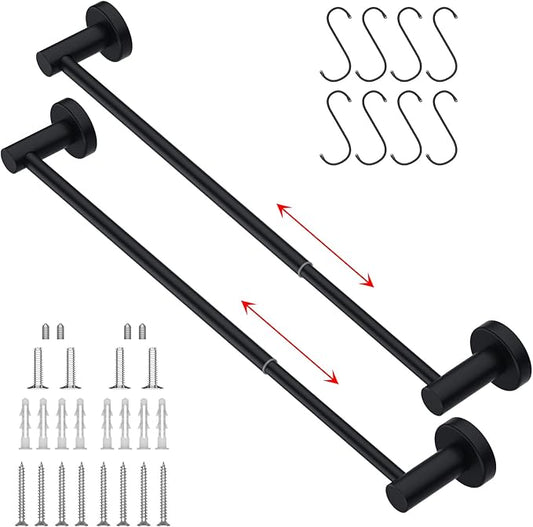2 Pack Adjustable 16 to 27.6 Inch Single SUS304 Stainless (1" Diameter)