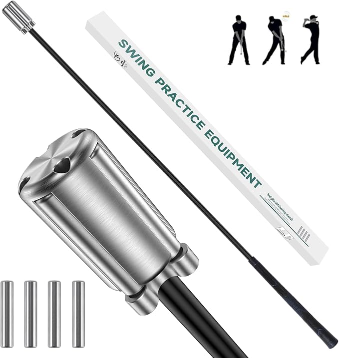 Golf Swing Trainer Aid, Weighted Golf Grip Trainer for Improve Swing Speed and Chipping Hitting, Adjustable Weight System for Golf Speed Training Warmup Aid for Men and Woman