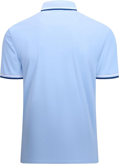 Esabel.C Jacquard Golf Shirts for Men Moisture Wicking Short Sleeve Performance Dry Fit Active Mens Polo Shirts