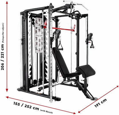 Inspire Fitness Functional Trainer Home Gym, SCS Smith Machine Cage System - Cable Machine Accessories - D-Handles, Ankle Strap & Multi-Function Belt