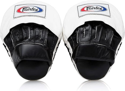 Fairtex FMV9 Contoured Focus Mitts |Striking Accuracy & Protection for Boxing, Muay Thai, Kickboxing |Ergonomic Design, Soft Padding, Secure Fit Leather