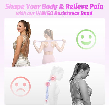 Figure 8 Fitness Resistance Band, Unbreakable Thicken 25lb Elastic Excercise Band for Working Out, Non-Slip Silicone Bands for Strength Stretch Training Arms Back Shoulder Chest Yoga Pilates