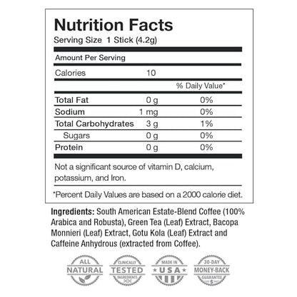 Javita Energy + Focus Instant Coffee Packets, 100% South American Arabica & Robusta Blend, plus Herbs for Clarity, Energy, & Focus, Keto, Dieters Drink, 2 box / 24 (4.2g Sticks), 48 Count