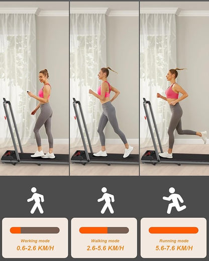 2 in 1 Treadmill and Walking Pad for Home/Office, Walking Treadmill with Remote Control, APP, and LED Display