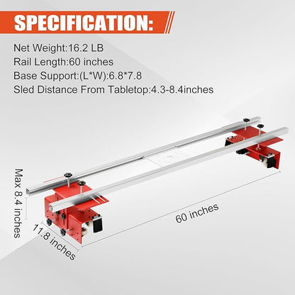 Howaoo Router Sled, Portable and Easy to Adjust Slab Flattening Jig, 60 inches Router Sled for Flattening Slabs, Trimming Planing Machine for Wood Flattening, Home DIY
