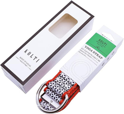 Yoga Exercise Adjustable Straps 8FT with Durable D-Ring for Pilates & Gym Workouts | Hold Poses, Stretch, Improve Flexibility & Maintain Balance