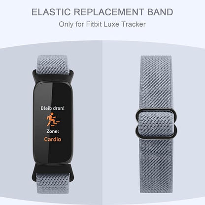 2 Pack Adjustable Elastic Bands for Fitbit Luxe Bands, Soft Stretchy Nylon Loop Strap Replacement Wristband for Fitbit Luxe/Luxe Special Edition Fitness Tracker Women Men
