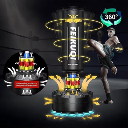Freestanding Punching Bag for Adults,70'' Boxing Bag with Stand Kicking Bag Heavy Bag with Boxing Gloves，Suitable for Boxing and Kickboxing for Home Office Gym，Gift for Boys and Girls