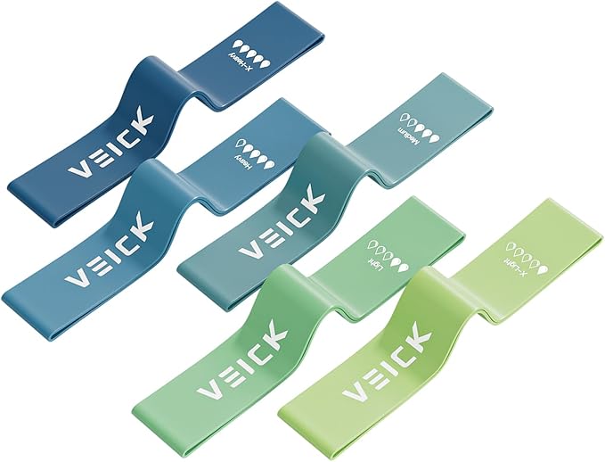 VEICK Resistance Loop Exercise Bands, Elastic Workout Bands for Men Women, Set of 5 Different Resistance Levels Stretch Band for Home Fitness Stretching Strength Training Physical Therap