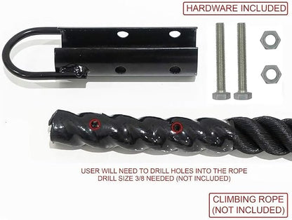 1½" Climbing Rope Clamp, 2 Sets 1.5” Battle Rope Attachment Hook Accessories, Rope Clasp for Rope Climb, Climbing Training Garage Home Gym Workout Fitness Strength Training