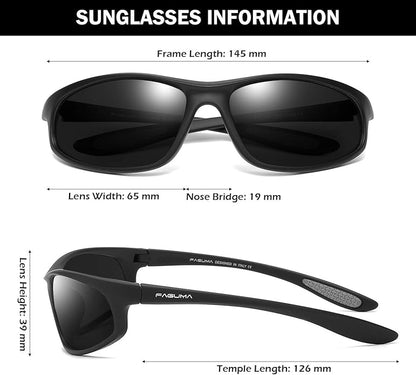 FAGUMA Polarized Sports Sunglasses For Men Cycling Driving Fishing UV400 Protection