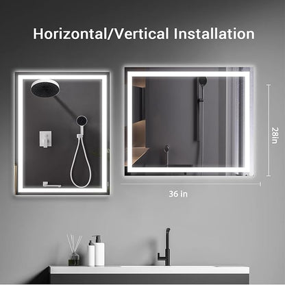 Led Mirror for Bathroom with Lights Mirror Large 36X28 inch