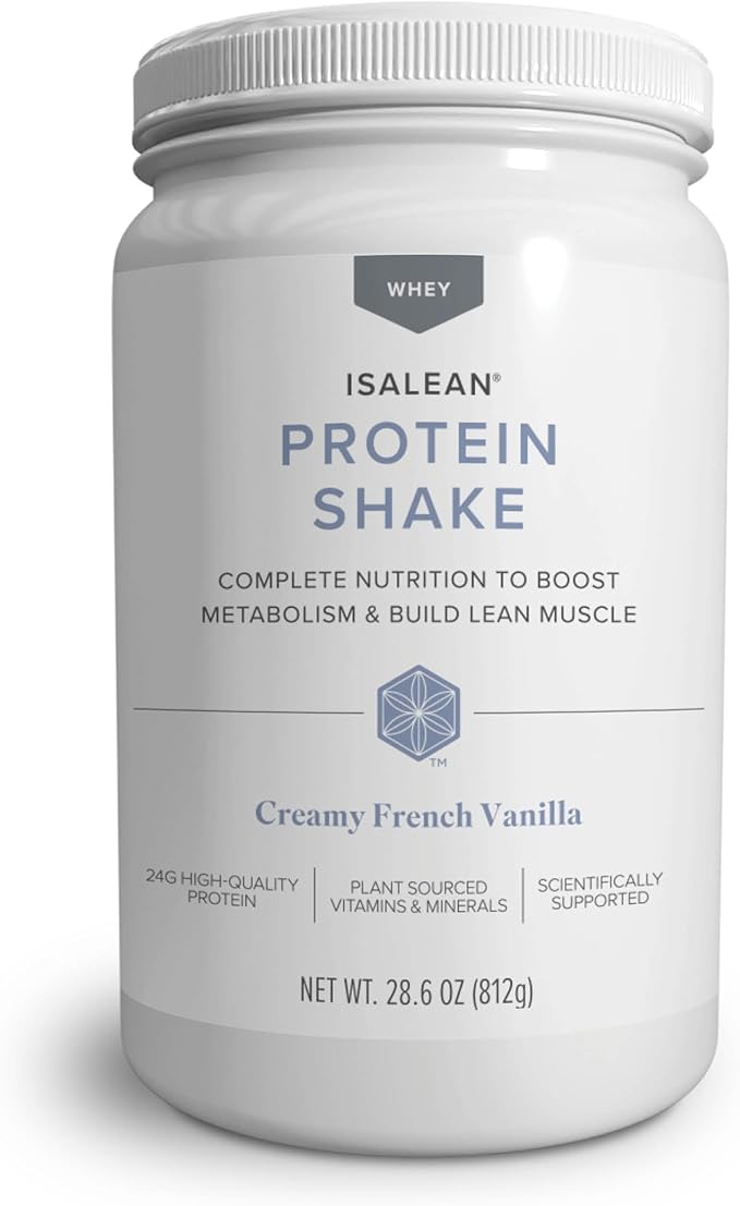 IsaLean Protein Shake - Complete Superfood Meal Replacement for Maintaining Healthy Weight and Lean Muscle Growth with 24 Vitamins and Minerals - 28.6 oz - 14 Meal Canister (Creamy French Vanilla)