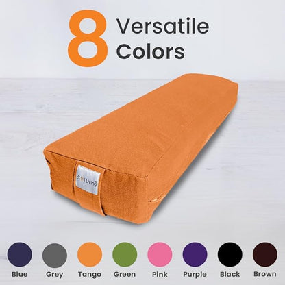 Sol Living Yoga Bolster Pillow Rectangular Meditation Cushion Cotton Meditation Accessories for Restorative Yoga Meditation Pillow Yoga Pillow Firm Body Pillow Bolster Pillow for Legs Removable Cover