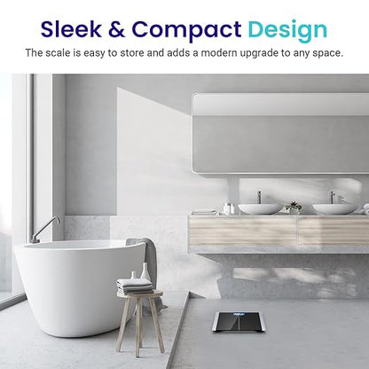 Etekcity Bathroom Scale for Body Weight, Highly Accurate Digital Electronic Weighing Machine for People, LCD Display, Large Size, 6mm Tempered Glass for Safe Home Use, Batteries Included, 400 lbs