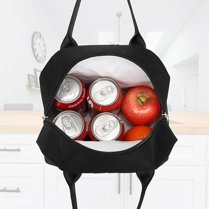 FlowFly Insulated Lunch Cooler Bag - Tote Bag Organizer for Women/Men, Black