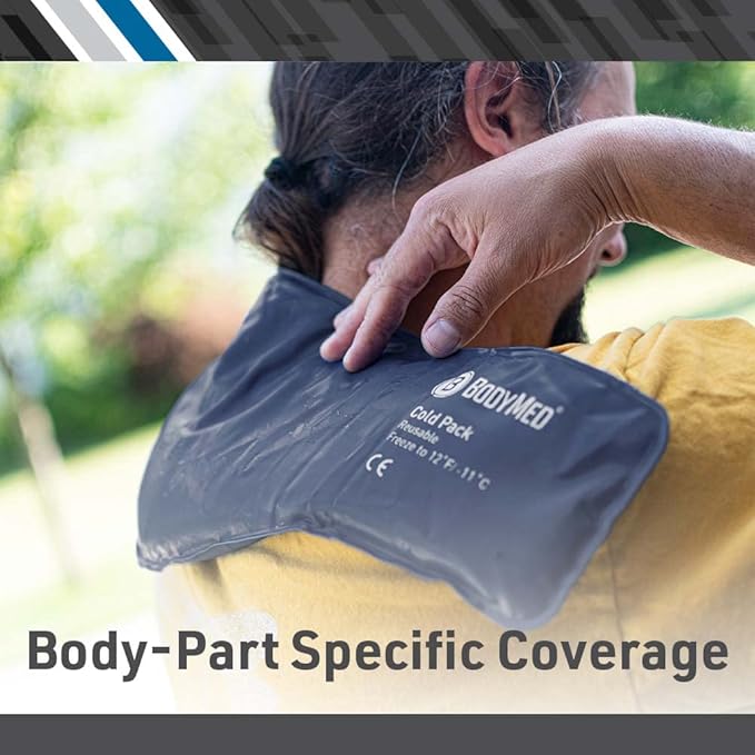 BodyMed Heavy Duty Reusable Urethane Ice Pack for Knee, Arm, Elbow, Shoulder, Back - Professional Grade Cold Therapy for Injuries, Aches, Swelling, Bruises, Sprains - 12 in. x 7 in. (Half)