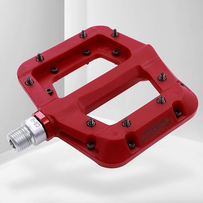 FOOKER MTB Pedals Mountain Bike Pedals 3 Bearing Non-Slip Lightweight Nylon Fiber Bicycle Platform Pedals for BMX MTB 9/16"