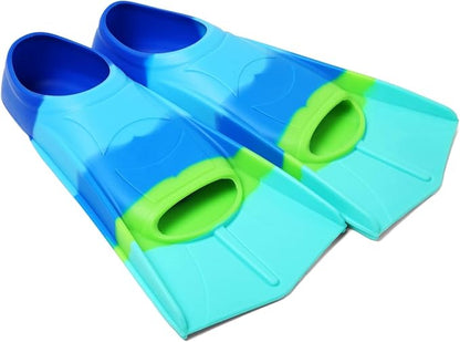 Kids Swim Fins,Short Kids Fins Youth Swimming Flippers for Lap Swimming Training for Children Girls Boys Beginners