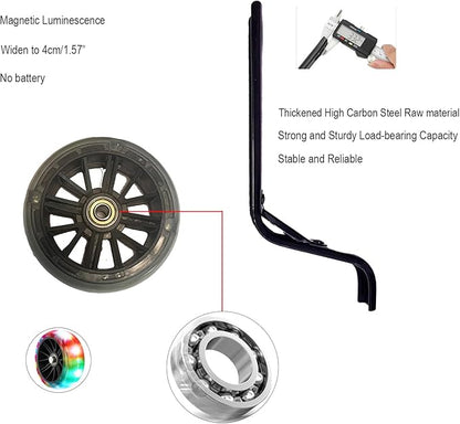 1 Pair Bike Training Wheels Mute Flash Wheels,Children Bicycle Wheels Flash Mute Wheel Compatible for 12 14 16 18 20 inch Single Speed Bike