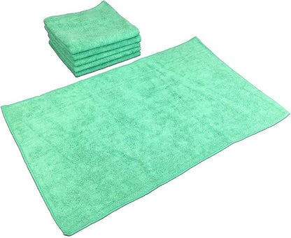 Arkwright Microfiber Gym Towel - Pack of 12 - Super Soft, Quick Dry Workout Sweat Towels, 300 GSM Lightweight & Absorbent for Sports, Working Out, Yoga, and Spa, 16 x 27 in, Green