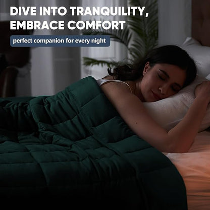 King Size Weighted Blanket for Adults (25 lbs, 80” x 87”, Dark Green) Cooling Heavy Blanket for Sleeping Perfect for 240-260 lbs, Breathable Blanket for Adults & Couple All Season, Machine Washable