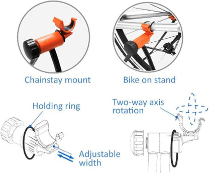 Ibera Easy Utility Bike Stand for 20"-29" - Adjustable & Foldable Bicycle Stand for Storage & Repair - Floor-Mounted & Scratch-Free Alloy Steel Rack - ideal Bicycle Storage for Indoor Garage