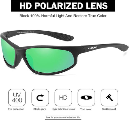 FAGUMA Polarized Sports Sunglasses For Men Cycling Driving Fishing UV400 Protection