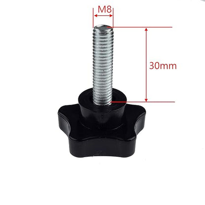 2 Pack Black 8mm(M8) Thread Replacement Star Hand Knob Tightening Screw (M8 x 30mm)