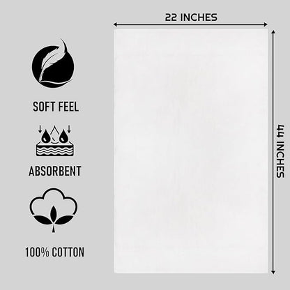 CH White Bath Towels Bulk - 22 x 44 Inches, 100% Cotton Economy Light Weight Towels for Commercial Use - Quick Dry, Ultra-Soft, and Absorbent Bulk Towels (12 Pack)