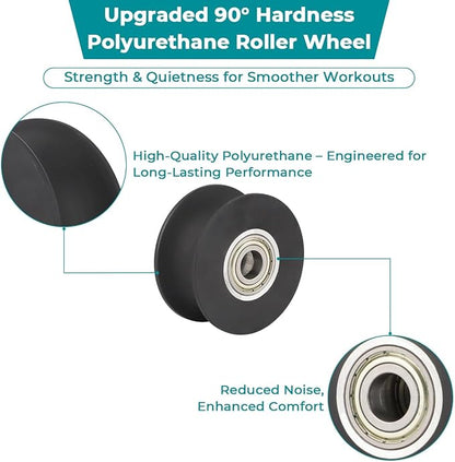 Elliptical Roller Wheel 340773 Polyurethane 90°Hardness Quiet LongLasting Fits For TreadLife For ProForm For NordicTrack