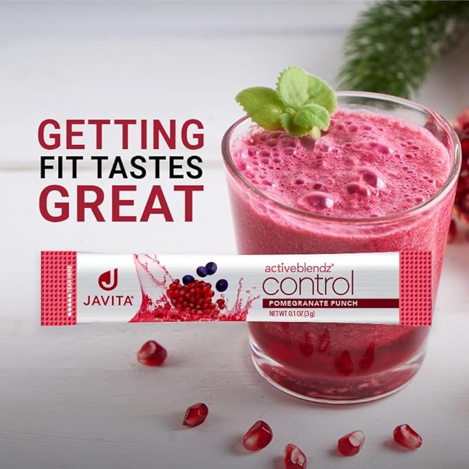 Javita Control Fruity (Acai, Pomegranate) Drink Mix Beverage with Slimming Herbs (Garcinia Cambogia, Gymnema Sylvestre) to Help Support Healthy Lifestyle, Appetite (1 Box/24 Sticks)
