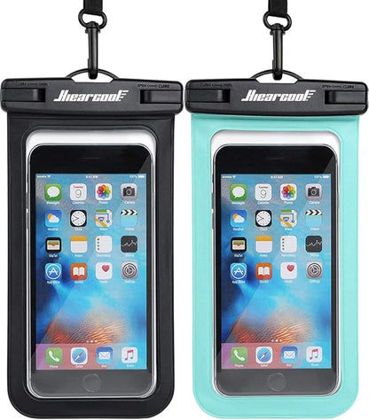 Hiearcool Waterproof Phone Pouch, Waterproof Phone Case for iPhone 17 16 15 14 13 Pro Max, IPX8 Cellphone Dry Bag Beach Cruise Ship Essentials 2Pack-8.3"