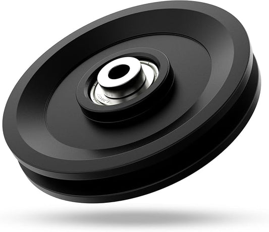 114mm/4.5" Universal Nylon Bearing Pulley System, Gym Workout Cable Pulley Wheel & Weight Attachment Replacementfor Home Gym, Pulldown Smith Machine, Garage Lifting Equipment