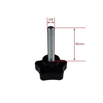 2 Pack Black 8mm(M8) x 40mm Thread Replacement Star Hand Knob Tightening Screw