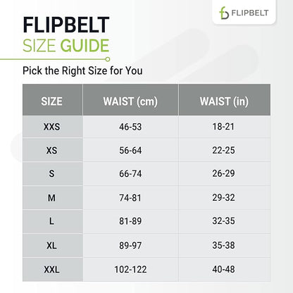 FlipBelt Zipper Running Belt, Waist Pack for Fitness and Running, US Company