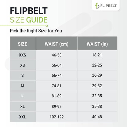 FlipBelt Classic Running Belt, Running Fanny Pack for Women and Men, USA Company